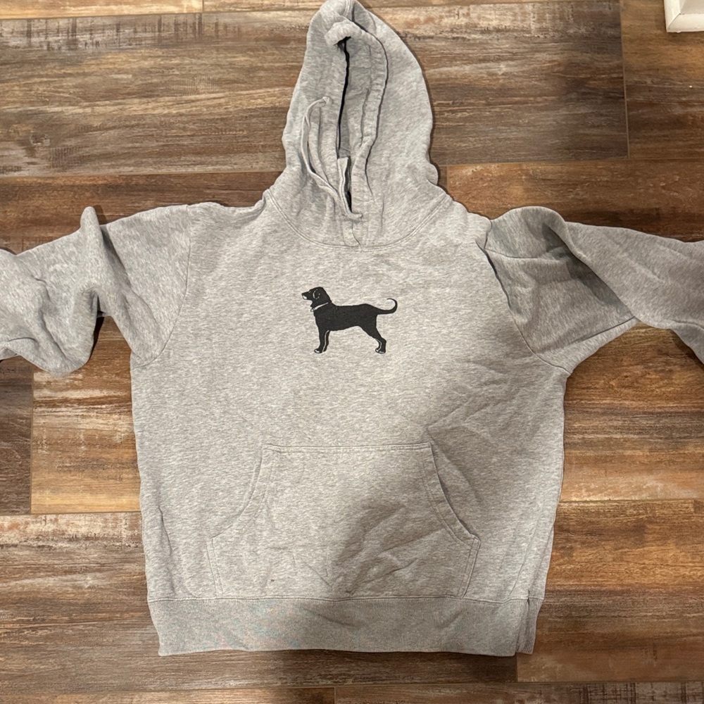 The Black Dog Gray Hoodie with Black Silhouette